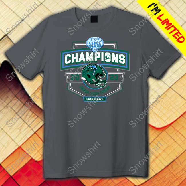 2023 Cotton Bowl Champions T Shirt Official 2023 Cotton Bowl Champions January 2 At&T Stadium Green Wave Shirt