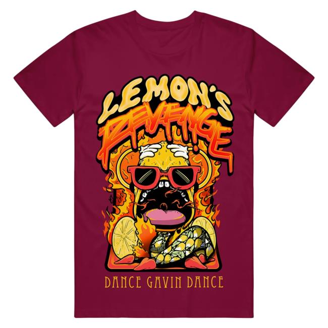 Official Dance Gavin Dance Band Merch Lemon's Revenge Maroon Tshirt DanceGavinDance