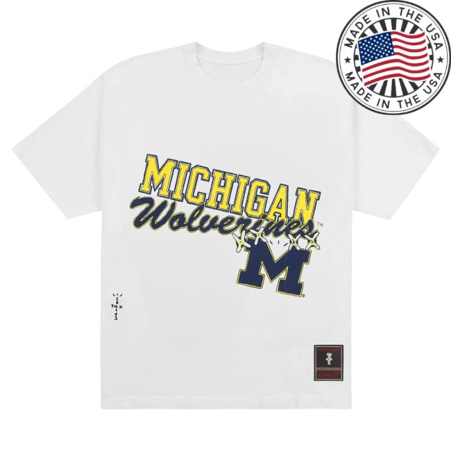 Official Travis Scott Utopia Merch Store CJ X M&N X UNIVERSITY OF MICHIGAN HANDDRAWN New Shirt Travis Scott Apparel Clothing TravisScott