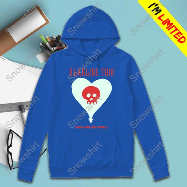 Alkaline Trio Merch Blood Hair And Eyeballs Heart Skull Tee Official Alkaline Trio Merch Blood Hair And Eyeballs Heart Skull Tee Shirt