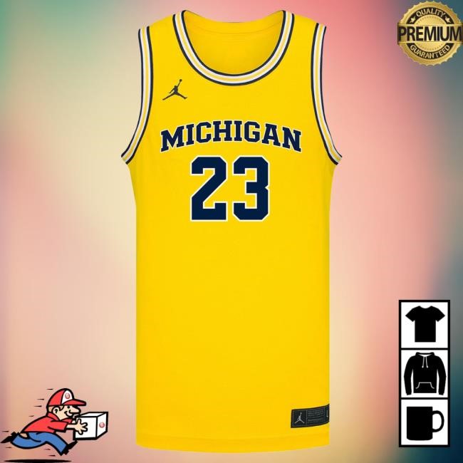 Michigan Wolverines #23 Yaxel Lendeborg Student Athlete Maize Basketball Jersey Top Shirt The M Den Shop Official