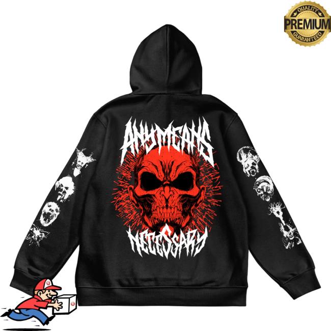 Any Means Necessary Clothing Vampire God Crew neck Sweatshirt Black Any Means Necessary Clothing Vampire God Hoody Black