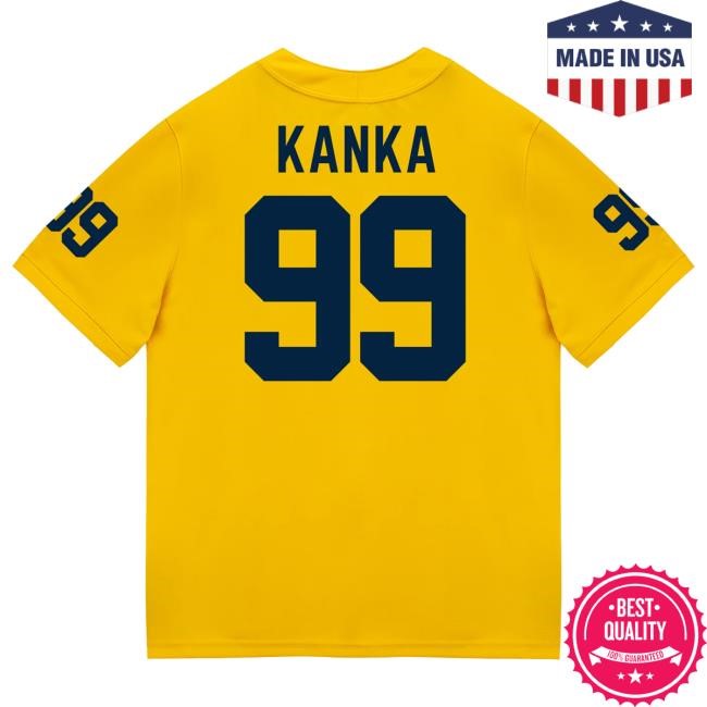 The M Den Michigan Wolverines #99 Bobby Kanka Student Athlete Maize Football Jersey Hot Shirt