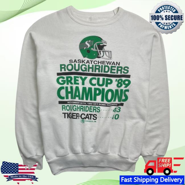 Official Shop Demand Vintage '89 Sask Roughriders LS White Shopdemand