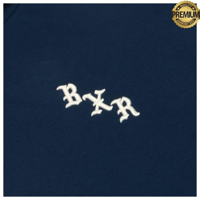 Official Born X Raised Merch Store Shop Bxr Embroidered Hoody: Navy / Cream BornxRaised