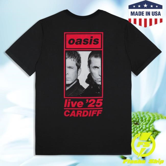 Official Oasis Live '25 Cardiff Event 4th July New Shirt Black
