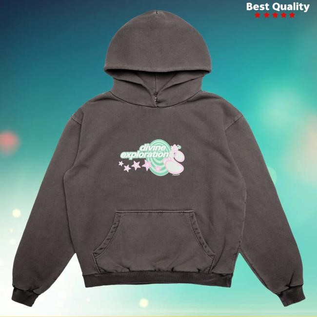 Jiberish Divine Pigment-Dyed Pullover Hoodie Vintage Black