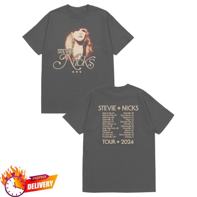 Official Stevie Nicks Merch Store Shop Stevie Nicks Tour 2024 Tshirt - Gray