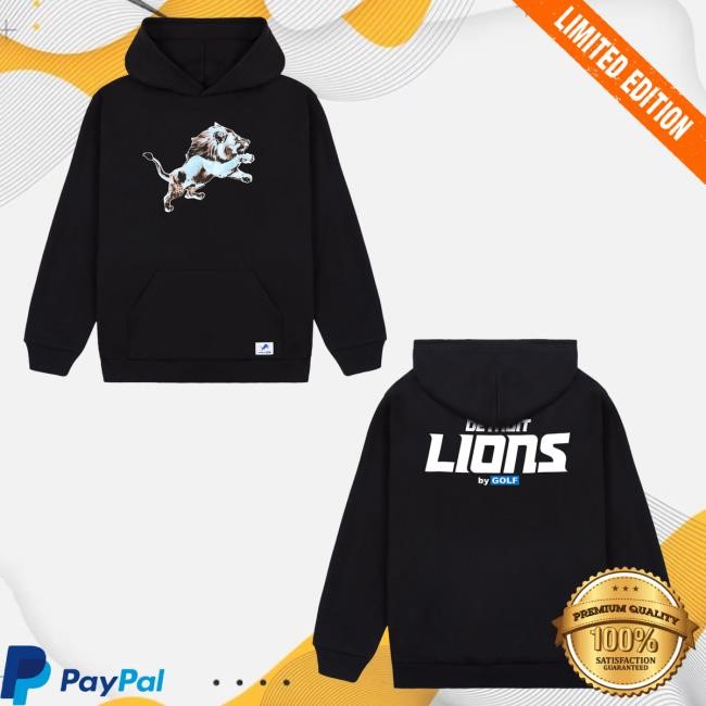 Official Golf Wang Merch Lions Cutout Hoody Black by Golf Wang x NFL