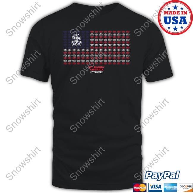 Official City Morgue Merch City Morgue My Bloody America Flag Tee Citymorgueofficial