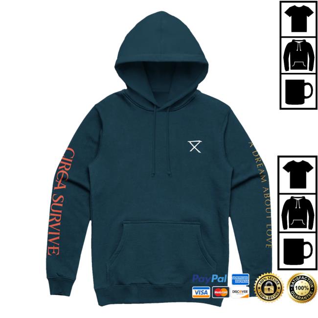 Official Circa Survive ADAL A Dream About Love Hooded Sweatshirt Navy Circasurvive