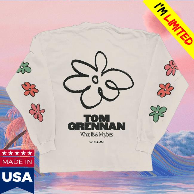 Official Tom Grennan What Ifs & Maybes White Sweatshirt Official Tom Grennan Merch Tom Grennan What Ifs & Maybes White Hooded Sweatshirt