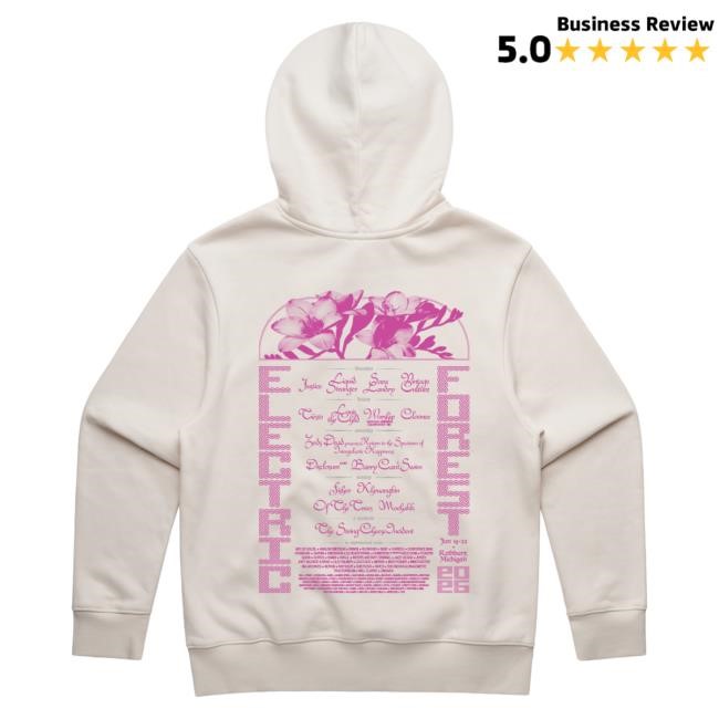 2025 Forest Goods In Bloom - Line-up Popover Hoodie Electric Forest Festival Official