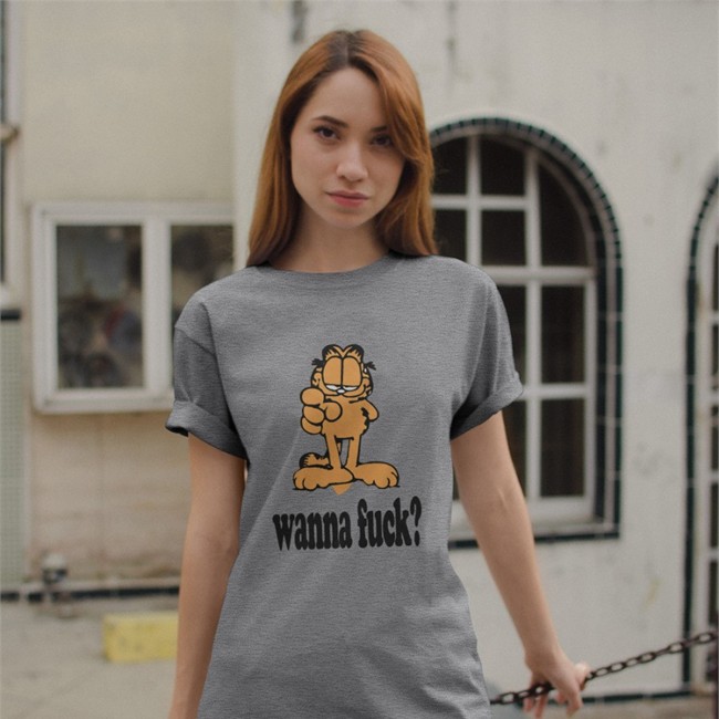Garfield Wanna Fuck Tee Shirt Shirts With Threatening Auras Garfield Wanna Fuck Tees Shirts With Threatening Auras