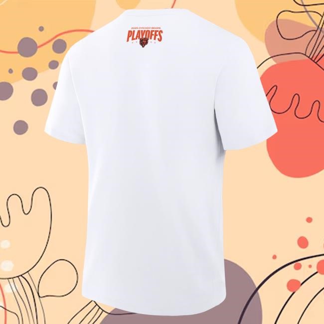 Official Chicago Bears 2025 Playoffs T-Shirt - White Game Day Essential