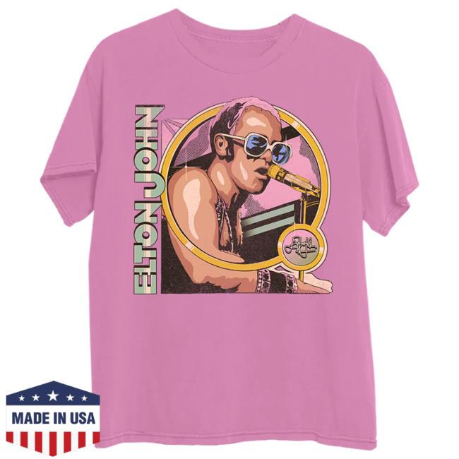 Elton John GYBR 80s Vintage Photo Illustration New T Shirt
