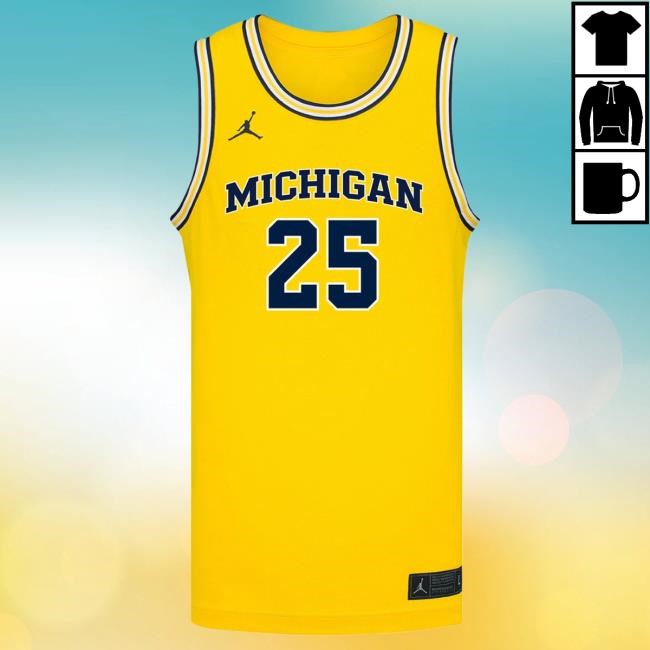 Michigan Wolverines #25 McKenzie Mathurin Student Athlete Maize Women's Basketball Jersey Tees The M Den Shop Official