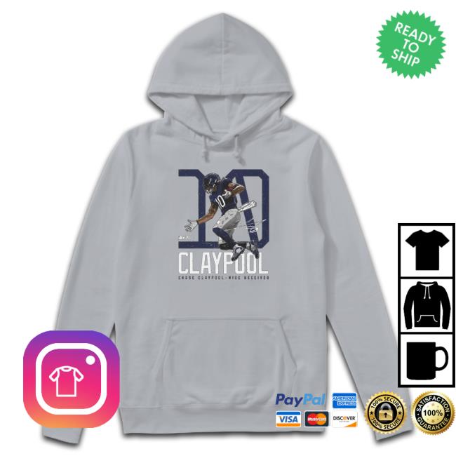 10 Chase Claypool Chicago signature Hooded Sweatshirt