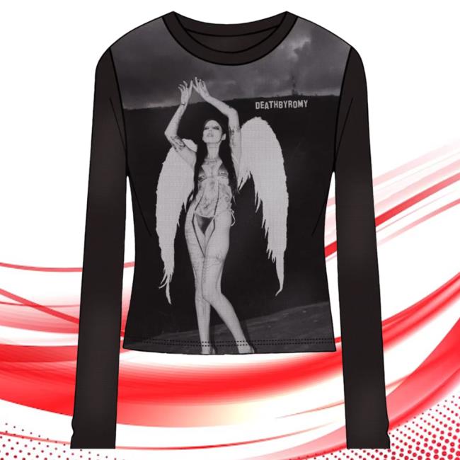 Official Hello Merch Deathbyromy City Of Angels Mesh Long Sleeve Tshirt HelloMerch