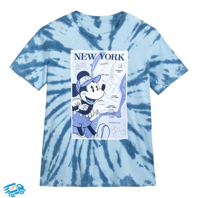 Official Clothing Store Merch Shop Disney Mickey Mouse New York City Tie-Dye Shirt ShopDisney