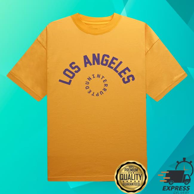 Official Maverick Carter Uninterrupted Clothing Store Shop Los Angeles Circle Logo T-Shirt Gold Mavcarter