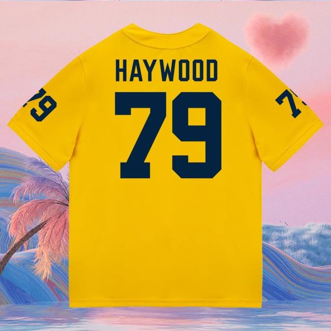 Michigan Wolverines #79 Ty Haywood Student Athlete Maize Football Jersey Top Shirt The M Den Shop