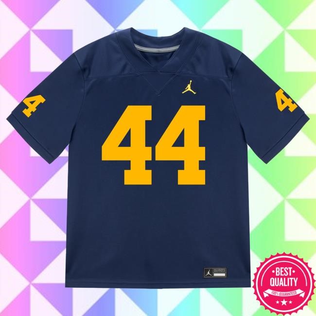 The M Den Michigan Wolverines #44 Max Bredeson Student Athlete Blue Football Jersey Tees