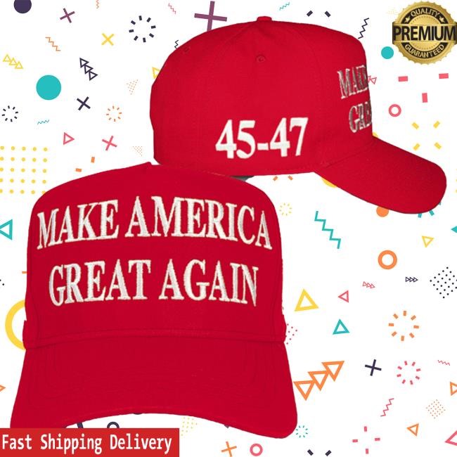 Official Donald Trump MAGA 45-47 Red Hat Street Style Gear