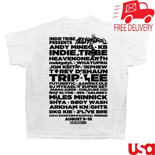 Indie Tribe HOLY SMOKE! 2024 Lineup Shirts
