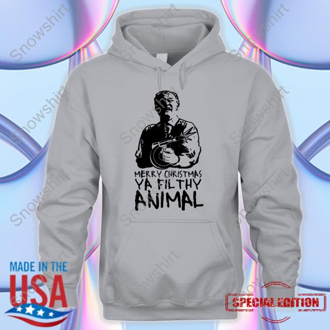 Bunker Branding Merch Merry Christmas Ya Filthy Animal Long Sleeve T Shirt Bunker Branding Merry Christmas Ya Filthy Animal T Shirts