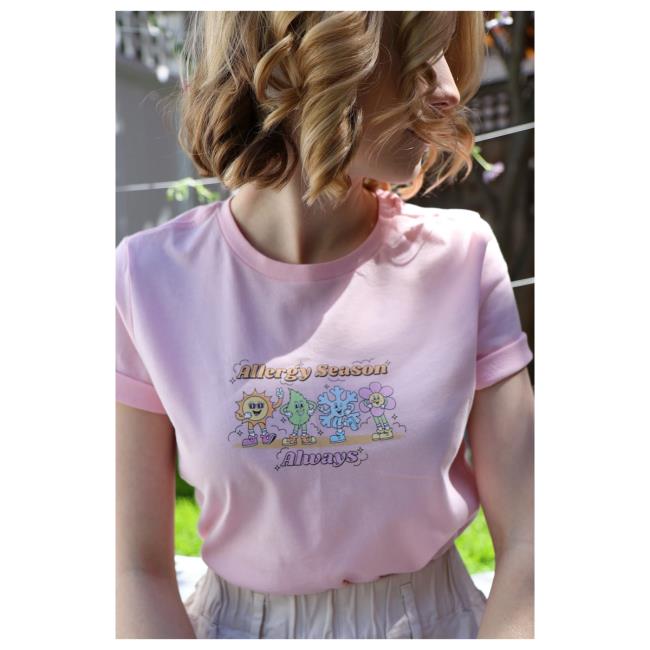 Official Mia Maples Merch Allergy Season Always T-Shirt Pink Miamaples