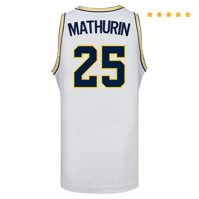 Michigan Wolverines #25 McKenzie Mathruin Student Athlete White Women's Basketball Jersey Top Shirt The M Den Shop Official