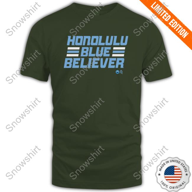 Athletelogos Detroit Honolulu Blue Believer Shirt Official Athletelogos Detroit Honolulu Blue Believer Tee Shirt