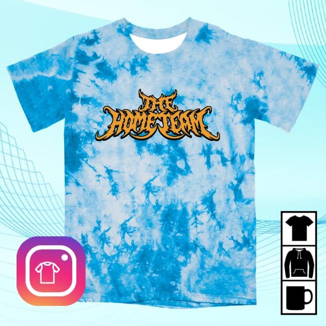 Official The Home Team Merch Store Shop Tie Dye Metal Logo Shirt New (Blue)