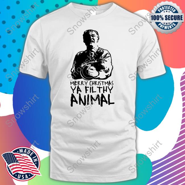 Official Bunker Branding Merry Christmas Ya Filthy Animal T Shirt
