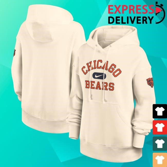 Chicago Bears Nike Womens Oversized Legacy Phoenix Hoodie Trend Game Day Drop Us
