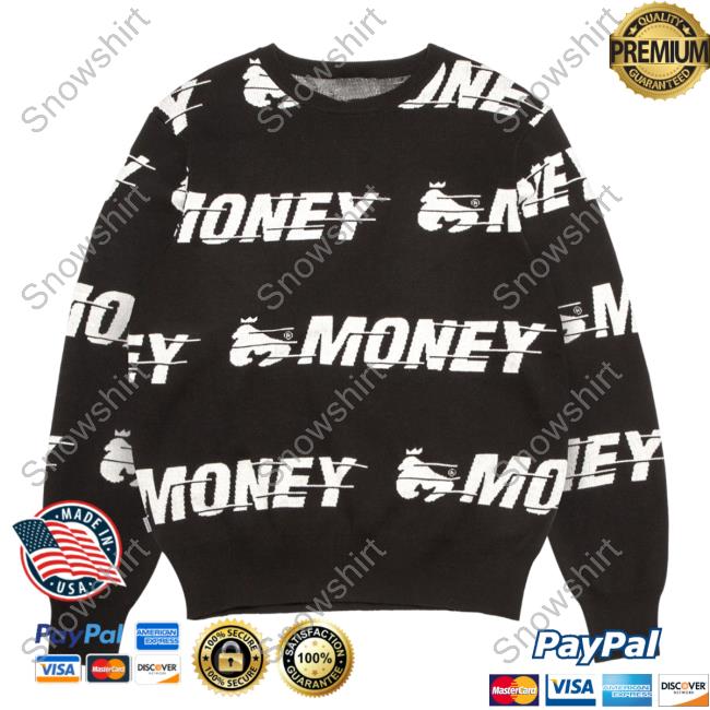 Official Money Clothing Aop Money Clothing Motion Knit Hoodie Black