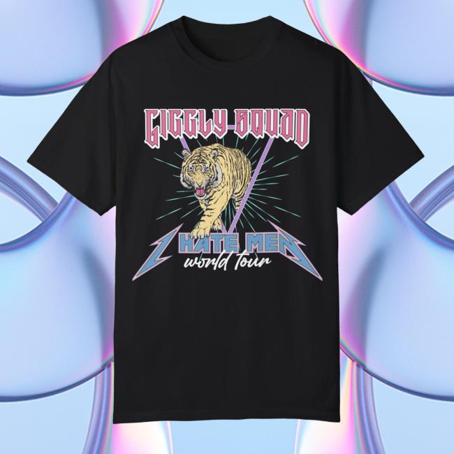 Official Giggly Squad Merch Store I H8 Men World Tour Garment-Dyed Short Sleeve Shirt Giggly-Squad Clothing Shop
