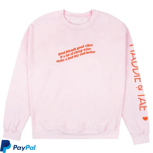 Official Maddie & Tae Store Good Friends, Good Vibes Light Pink Sweaters Maddie And Tae