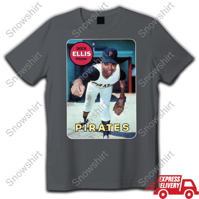 Dock Ellis Pitcher Pirates Shirt 1969 Topps Rookie Dock Ellis Pirates Shirt Homage
