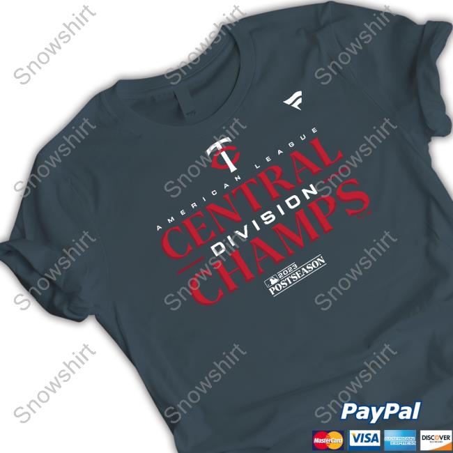 Official Minnesota Twins Tee Minnesota Twins Merchandise Men's Minnesota Twins Fanatics Branded Navy 2023 AL Central Division Champions Locker Room Long Sleeve Tee