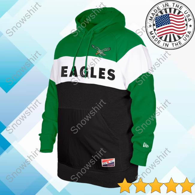 Official PhiladelphiaEagles Clothing Merch Store Shop New Era Kelly Green Philadelphia Eagles Throwback Colorblocked Pullover Hoodie 3D Official PhiladelphiaEagles Clothing Merch Store Shop New Era Kelly Green Philadelphia Eagles Throwback Colorblocked Sweaters 3D