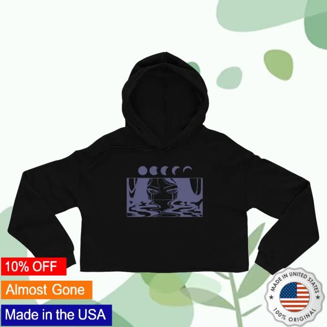 Official Umai Clothing Phases (Night) • Crop Attractive Hoodie Black