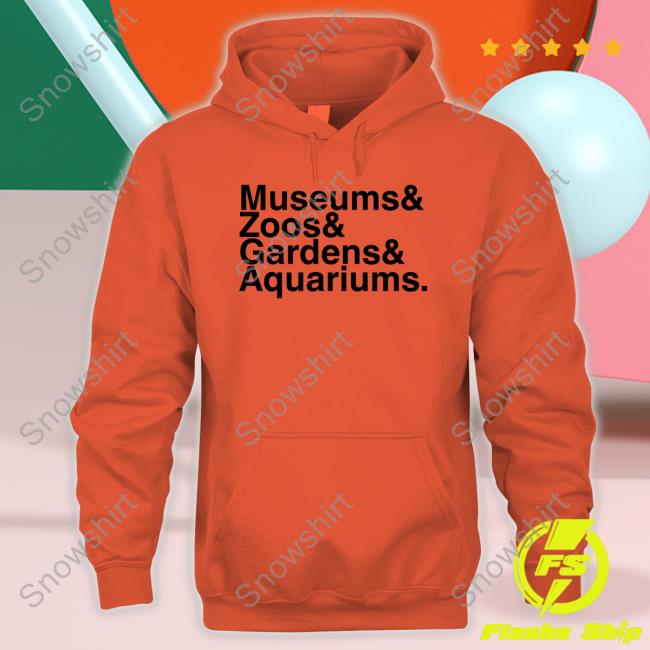 Official Museums & Zoos & Gardens & Aquariums Tee Shirt Dustin Growick Wearing Museums & Zoos & Gardens & Aquariums Shirt
