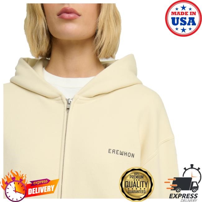 Official Erewhon Zip Hoodie | Coconut Erewhon Market Pullover Hoodie