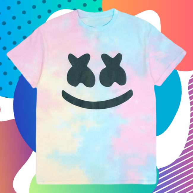 Official Marshmello Apparel Clothing Merch Store Marshmello Smile Tie Dye Tee Marsh Mello Shop
