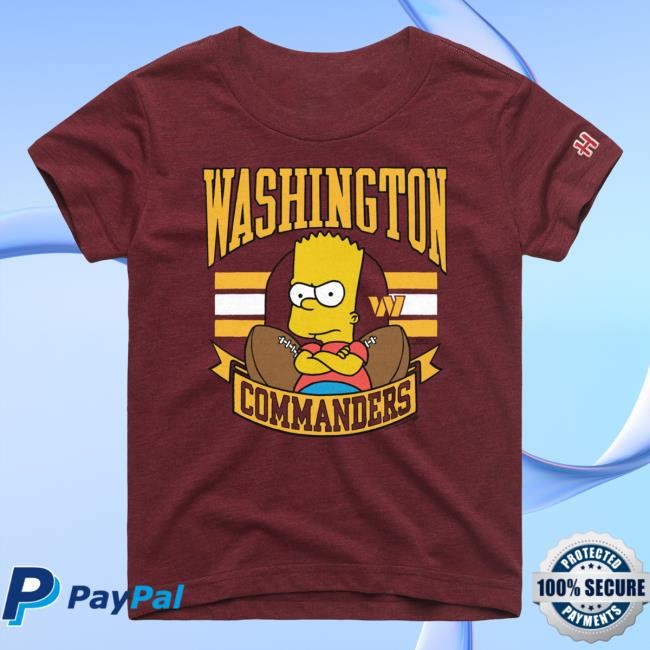 Official Youth Homage x The Simpsons Burgundy Washington Commanders Hot Shirt