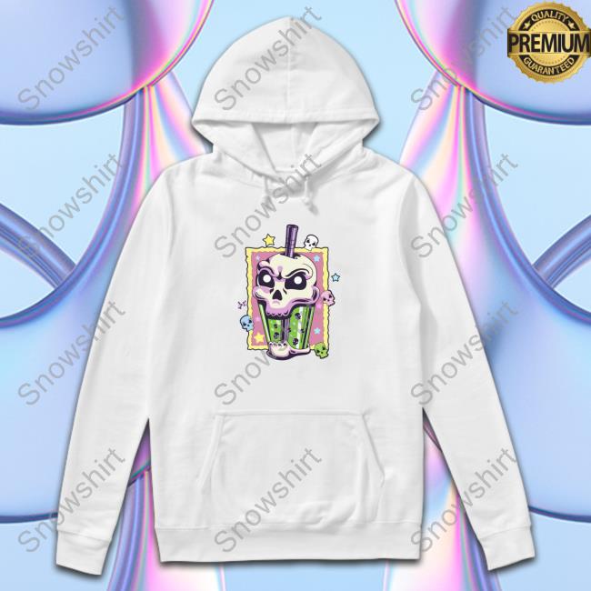 Official Kawaii Creepy Skull Boba Bubble Tea Pastel Goth Va Sweatshirt