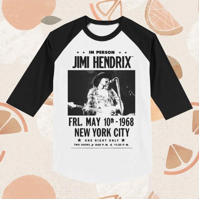 Jimi Hendrix NYC Show Flyer Raglan Long Sleeve Shirt