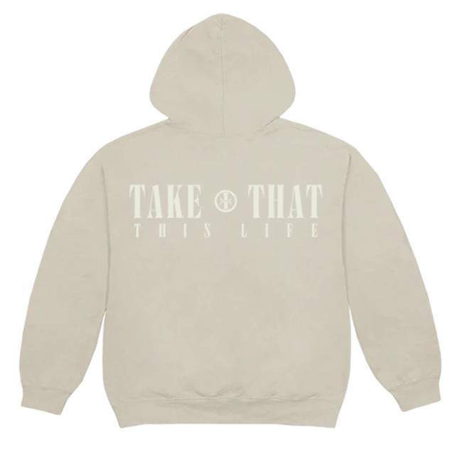 Official Take That Merch Sand Take That Logo Hoodies Official Take That Merch Sand Take That Logo Pullover Hoodie